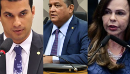Da esquerda para a direita, senadores: Irajá Abreu (PSD), Eduardo Gomes (PL) e Dorinha (UB)
