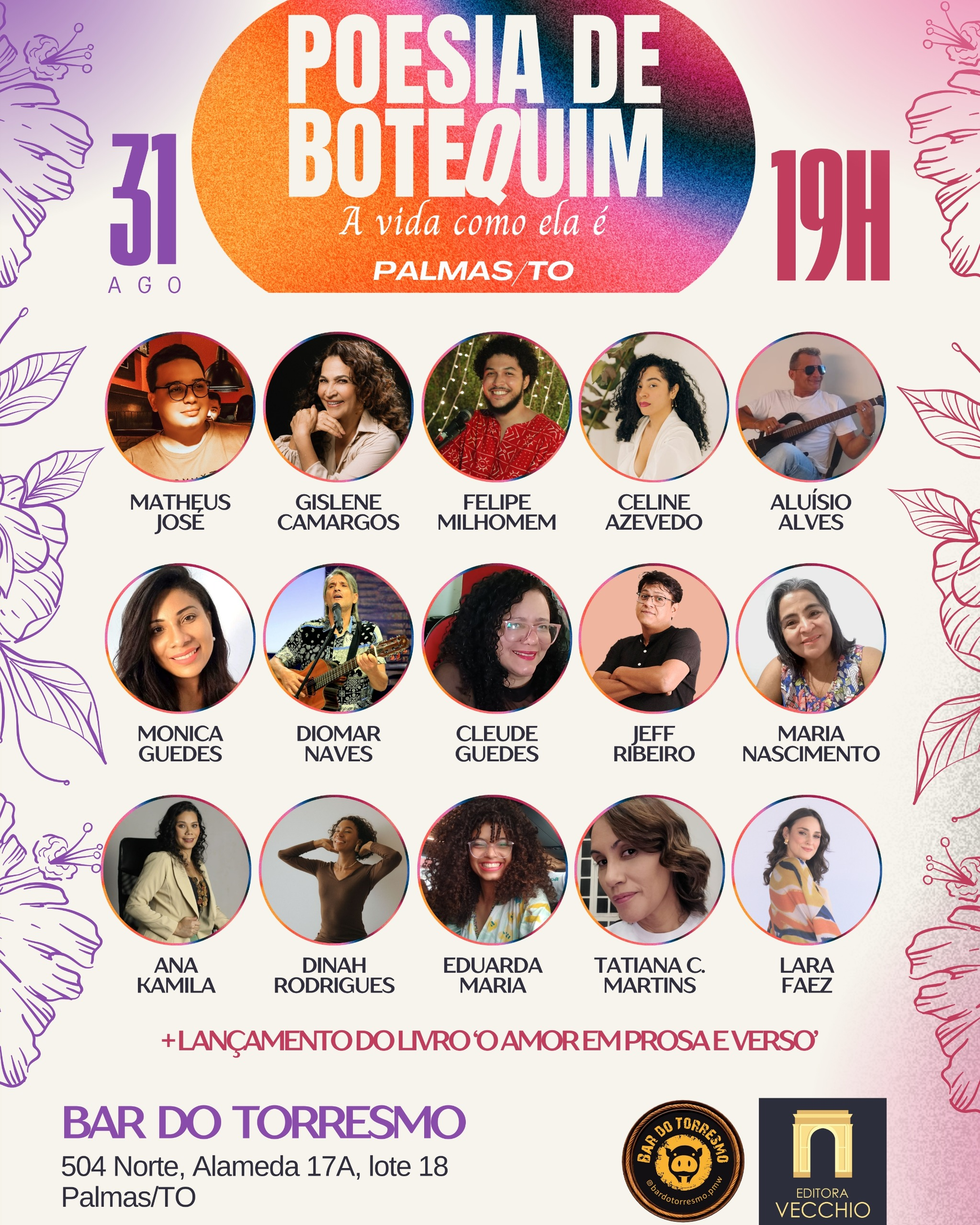 Divulgação de sarau literário Tocantins