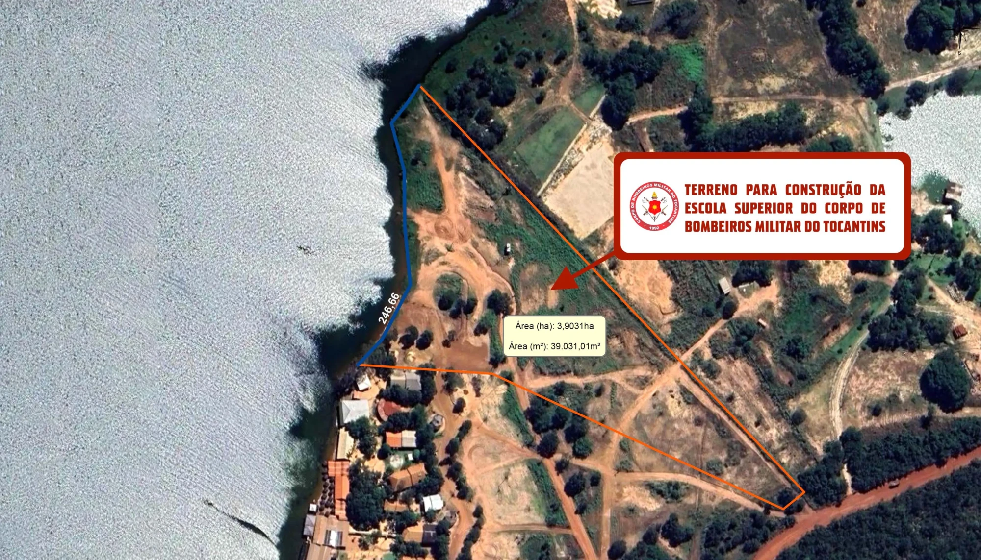 F2- Área onde será construída a Escola Superior do Corpo de Bombeiros Militar do Tocantins, nas proximidades d