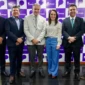 Presidente nacional do Podemos, Renata Abreu, ao lado do prefeito de Palmas, Eduardo Siqueira Campos