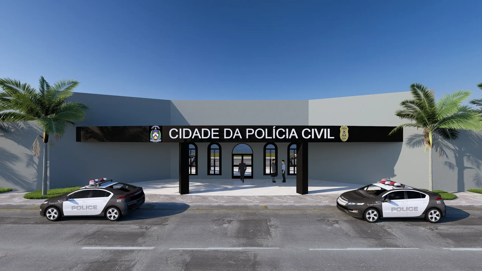 Projeto da fachada da Cidade da Polícia Civil em Gurupi
